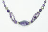 Purple Amethyst Beads Necklace- Twisted Beads Stones Handmade Necklaces