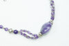 Purple Amethyst Beads Necklace- Twisted Beads Stones Handmade Necklaces