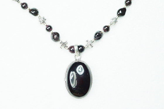 Classic Dark Purple Beads Necklace- Twisted Beads Stones Handmade