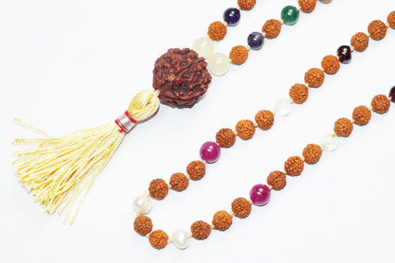 Navratna Chakra Healing Mala Tassel Necklace Prayer Meditation Mala