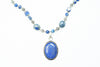 Bohemian Jewelry Lapiz Beads Pendent Necklace Artisan Crafted Beads