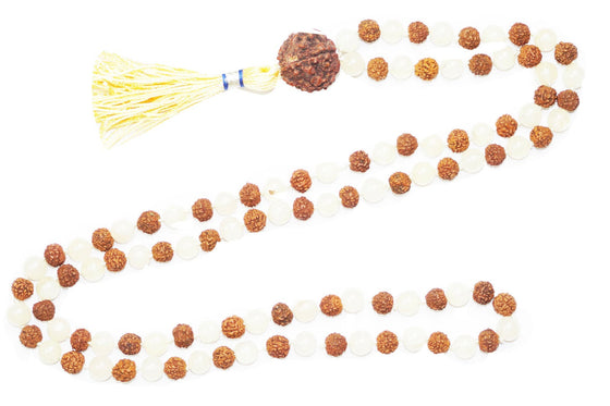 Meditation Chakra Mala Natural Beads Buddhist Rudraksha Citrine Mala