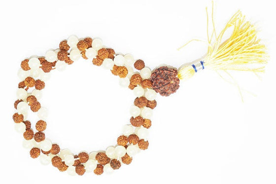 Meditation Chakra Mala Natural Beads Buddhist Rudraksha Citrine Mala