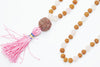 Yoga Mala Bead Healing Rose Quartz Beads Rudraksha Mala