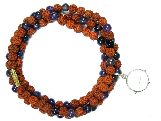 Rudraksha Lapis Lazuli Mala Necklace Mental Clarity Energy Beads Mala