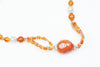 Carnelian Boho Orange Beaded Necklace-Twisted Beads Stones Handmade Choker