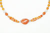 Carnelian Boho Orange Beaded Necklace-Twisted Beads Stones Handmade Choker