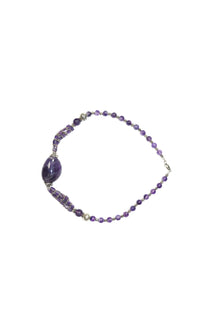  Bohemian Fashion Purple Amethyst Beads Necklace- Twisted Beads Stones