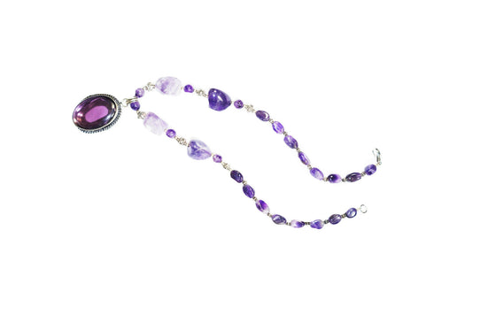 Purple Amethyst Beads Necklace Stone Beads Boho Artisan Jewelry