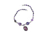 Choker Necklace Statement Jewelry Purple Amethyst Beads Artisan Crafted