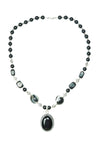 Black Agate Statement Pendent Necklace- Artisan Stones Handmade Necklaces