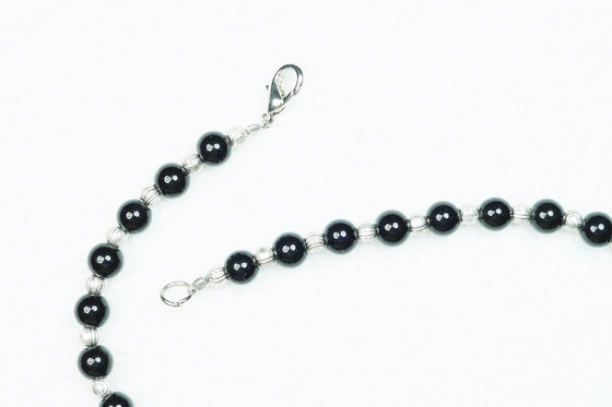 Bohemian Jewelry Black Onyx Beads Necklace Beads Stones Handmade