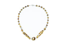  Artisan Statement Tiger Eye Necklace- Twisted Beads Stones Hand