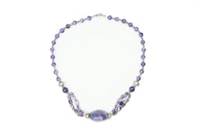  Purple Amethyst Beads Necklace- Twisted Beads Stones Handmade Necklaces