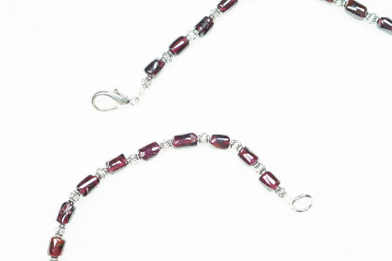 Classic Dark Purple Beads Necklace- Twisted Beads Stones Handmade