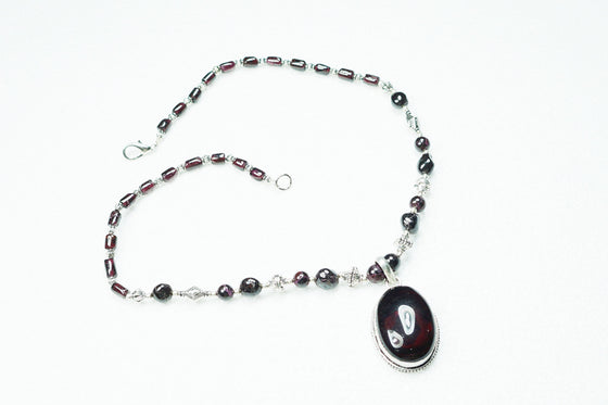Classic Dark Purple Beads Necklace- Twisted Beads Stones Handmade