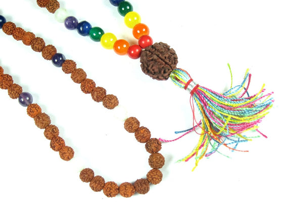 Seven Chakra Healing Stone Mala Beads Rudraksha Buddhist Yoga