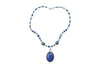 Bohemian Jewelry Lapiz Beads Pendent Necklace Artisan Crafted Beads