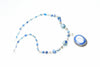 Bohemian Jewelry Lapiz Beads Pendent Necklace Artisan Crafted Beads