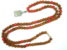  Ganesha Prayer Mala Beads Coral Rudraksha Yoga Meditation Happiness
