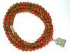 Handmade Prayer Mala Ganesha Beads Coral Rudraksha Yoga Meditation Mala
