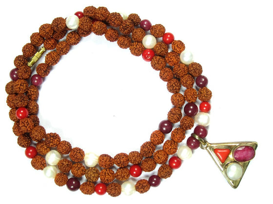 Vedic Astrology Mars Sun Moon Triangle Mala Hand Made Beads Mala