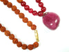 Meditation Mala with Stone Pendant Pink Jade Rudraksha Prayer Mala