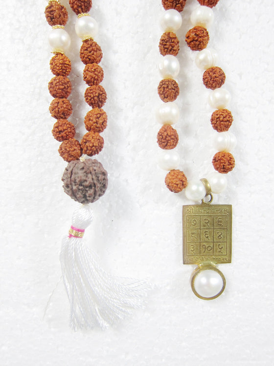 Yoga Mala 108 Japamala Rudraksha Pearl Prayer Chakra Mala Beads