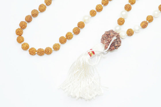 Meditation Healing Mala Handmade Rudraksha Pearl Beads Yoga Mala