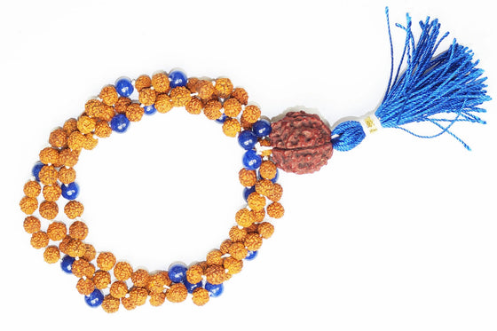 Sacred Geometry Prayer Beads Japamala Handmade Bead Blue Mala