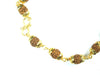 Rudraksha Prayer Beads Healing Mala with Golden Caps Yoga