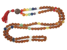  Seven Chakra Healing Stone Mala Beads Rudraksha Buddhist Yoga