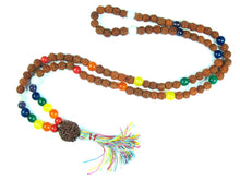  Seven Chakra Healing Mala Stone Beads Rudraksha Buddhist Yoga Mala