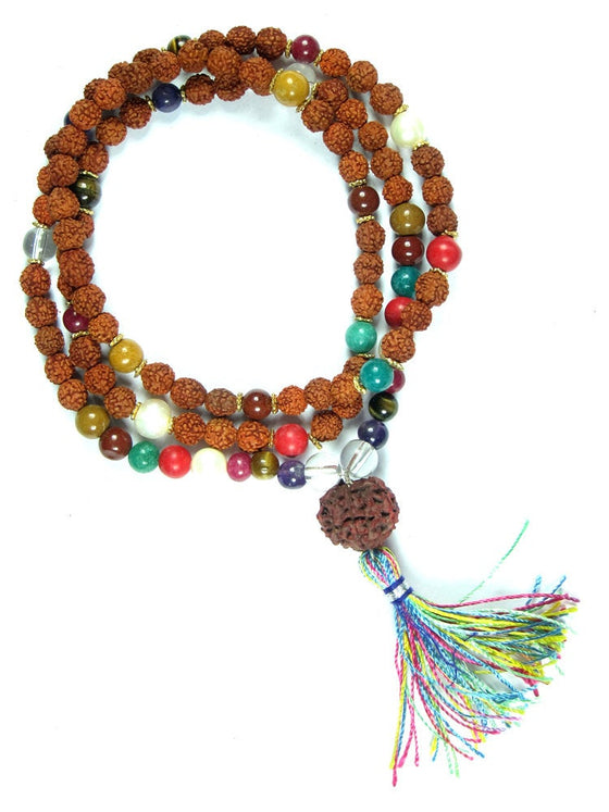 Earthing Meditation Mala Beads Nine Planets Navgraha Healing Stones