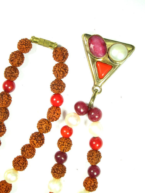 Vedic Astrology Mars Sun Moon Triangle Mala Hand Made Beads Mala