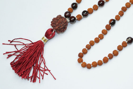 Sacred Yoga Mala Beads Garnet Rudraksha Meditation Healing Malas