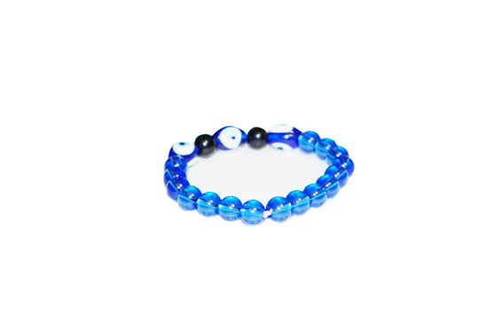 Mindful Evil Eye Bracelet, Yoga Wrist Mala Beads, OLD