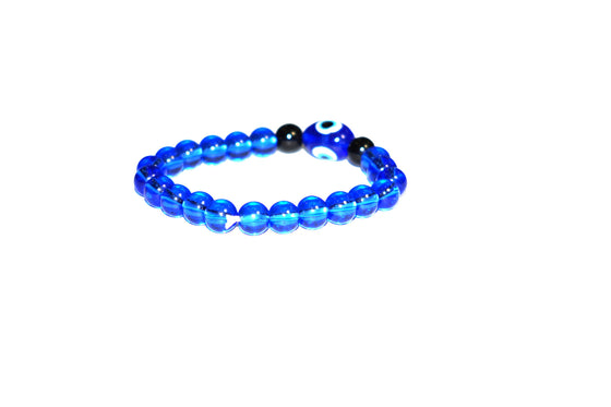 Evil Eye Bracelet Wrist Mala Blue Beads Hand Malas