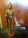 Buddhist Yoga Spiritual Standing Buddha Brass Statue Unique Gift