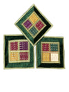 Bohemian Green Patchwork Cushion Cover – Embroidered Lace Decorative Pillow