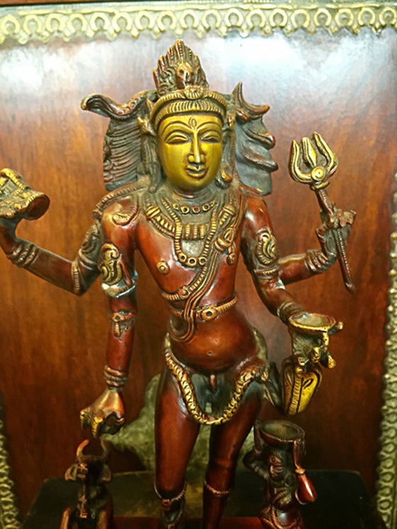 Bhikshasthana Shiva Brass Statue Yoga Room Temple Decoration Sculpture