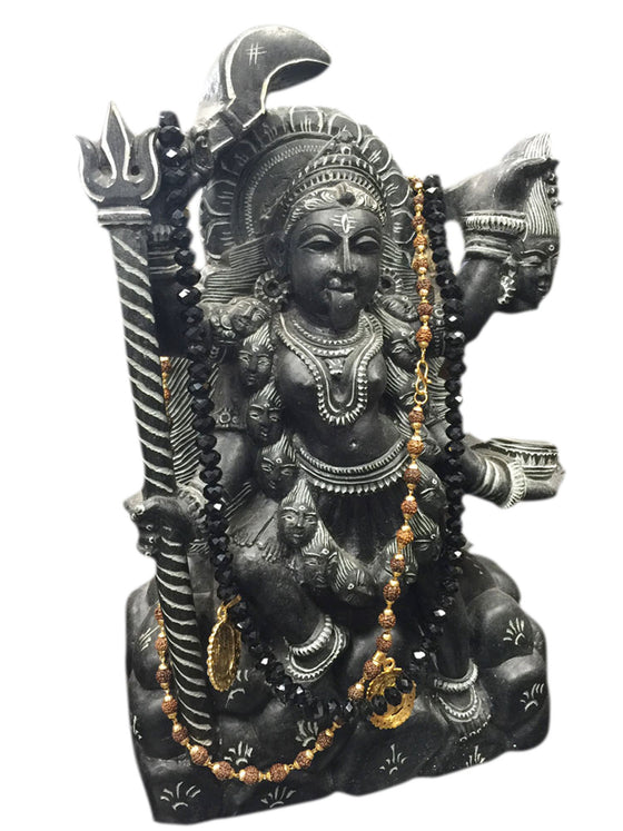 Dark Goddess Maa Kali Black Stone Statue Hindu Gods