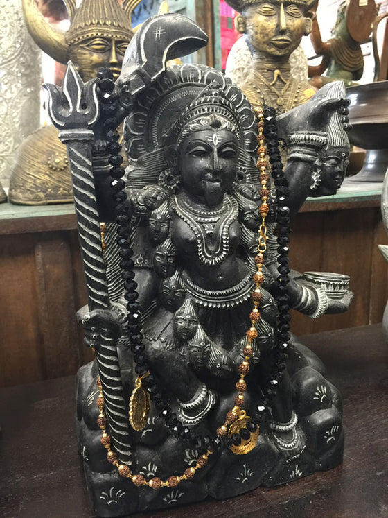 Goddess Stone Statue Kali Maa Hand Carved Black Hindu Gods Sculpture
