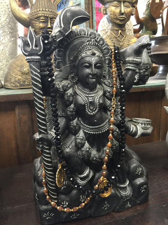Dark Goddess Maa Kali Black Stone Statue Hindu Gods