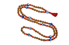  Hand Knotted Malabeads Rudraksha with Chakra Carnelian Yogamala Personal Power