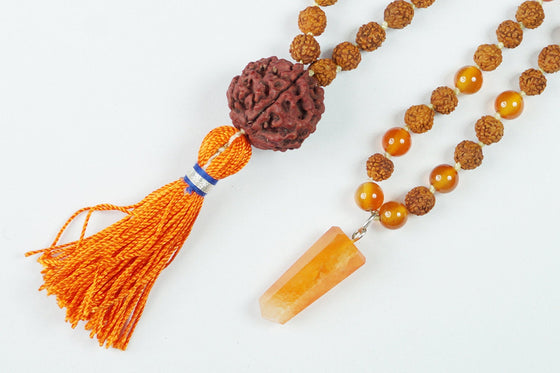 Zen Chakra Jewelry Mala Beads Healing Reiki Carnelian Pendant Mala