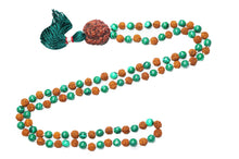  Meditation Healing Mala Turquoise Jade Beads Rudraksha Energy Mala