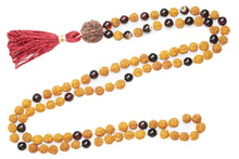  BUDDHIST 108 Mala Beads Garnet Rudraksha Meditation Japamala Healing