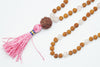 Rose Quartz Japamala Rudraksha Malabeads knotted Tibet Buddhist Mala