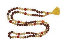  Yoga Necklace Rudraksha Spiritual Coral Beads Beige Multi Strand